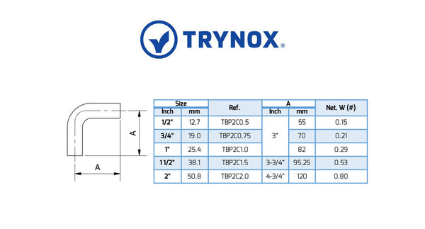 Trynox Sanitary BPE 90° Welding Elbow