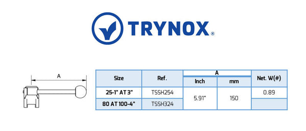 Trynox Sanitary Butterfly Valve SS Handle