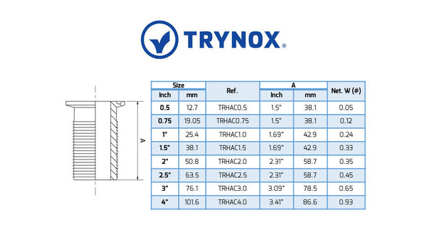 Trynox Sanitary Clamp Hose Adapter