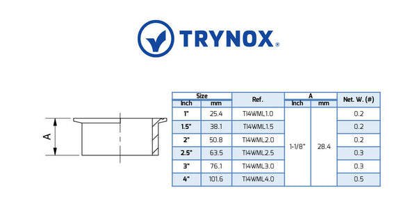 Trynox Sanitary Clamp Long Welding Ferrule