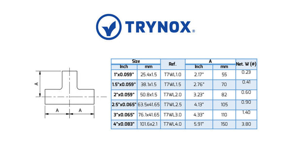 Trynox Sanitary SMS Welding  Equal Tee